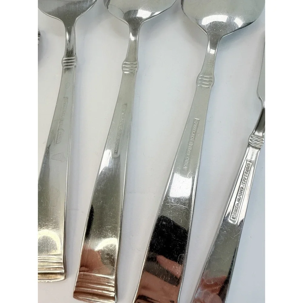 Wallace Napoli Glossy Stainless Set Of 5 Serving Spoon Fork Sugar Butter Knife